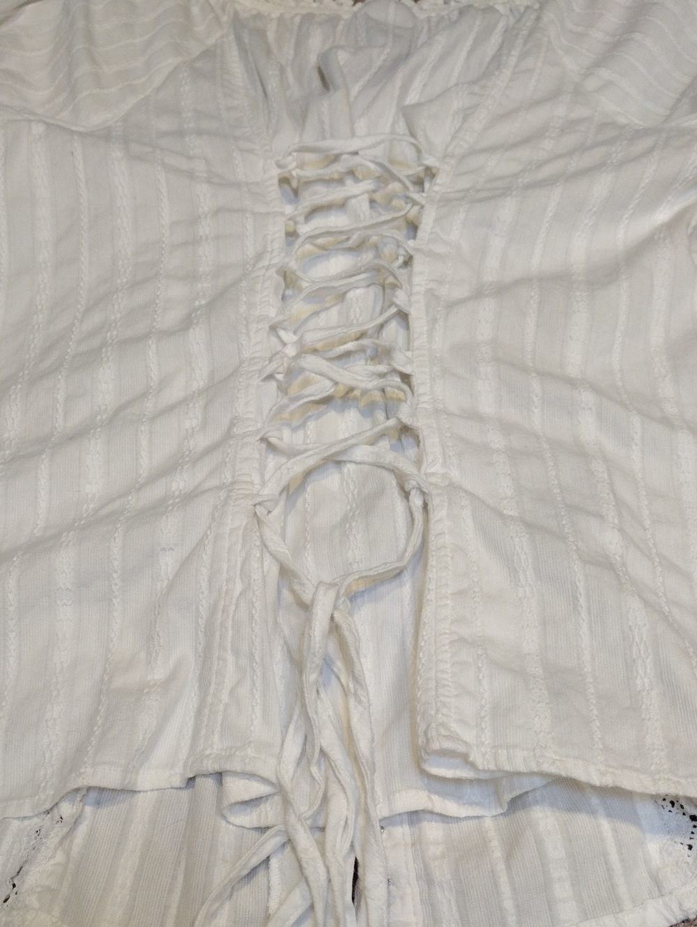 Vtg 🦄 Torrid White Lace Corset Back Top W/ Sweetheart Neck - Picture 8 of 15